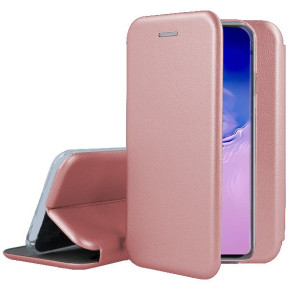 Луксозен кожен калъф тефтер ултра тънък Wallet FLEXI и стойка за Samsung Galaxy S10 Lite G770 златисто розов